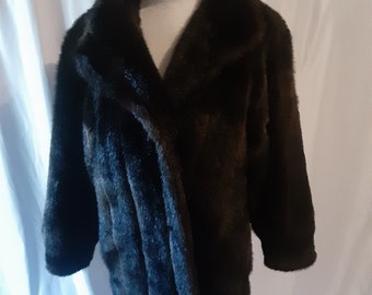 Vintage black faux fur coat