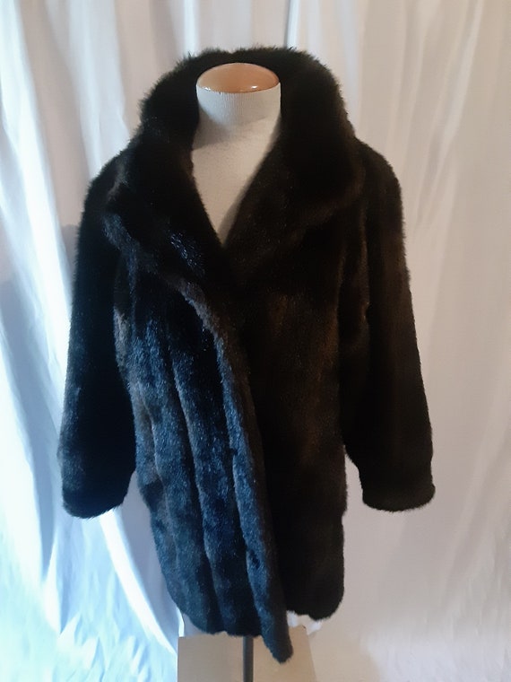 Vintage black faux fur coat