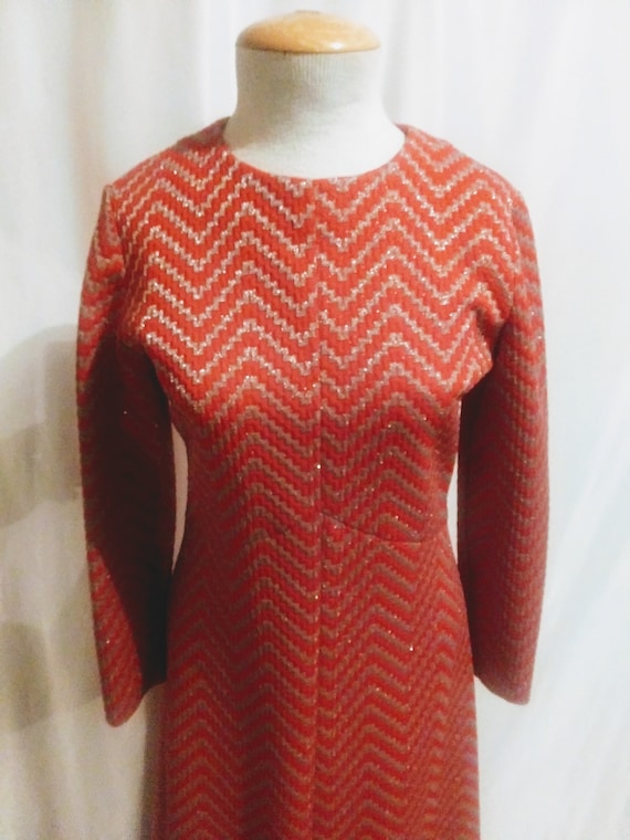 Vintage red zig zag dress - image 1