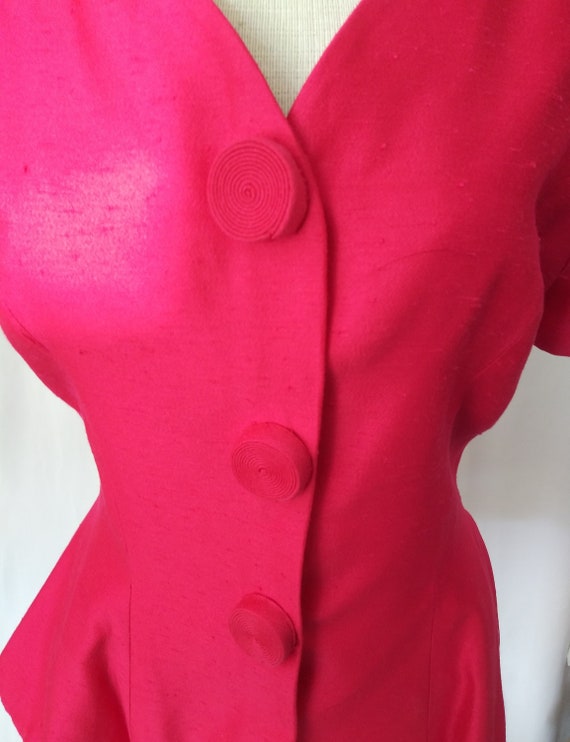 Vintage hot pink peplum top - image 1