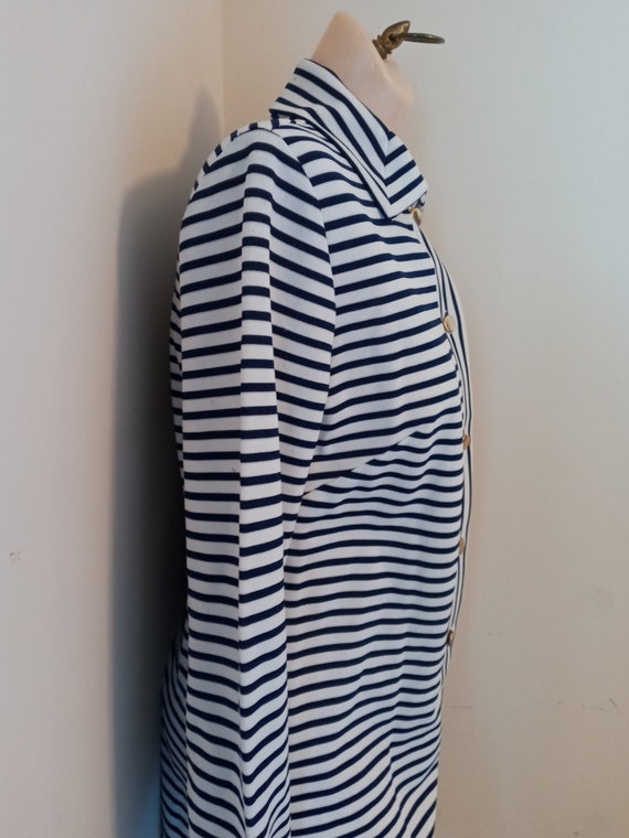 Vintage white and blue striped dress - image 6