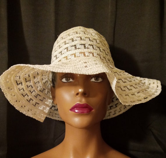 Vintage off White Sun Hat | Etsy