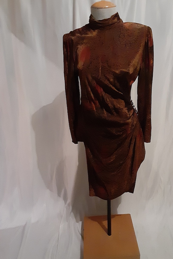 Vintage copper paisley dress