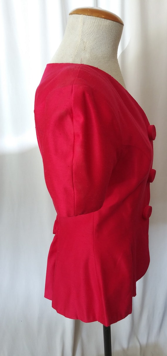 Vintage hot pink peplum top - image 3