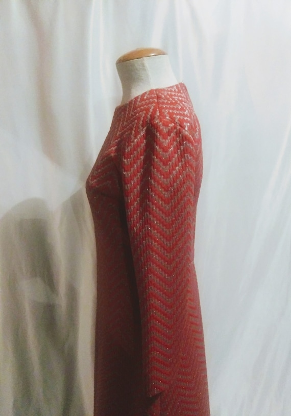 Vintage red zig zag dress - image 3