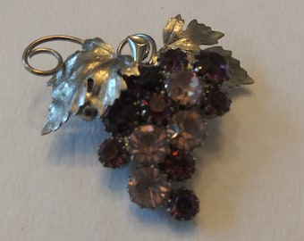 Vintage purple rhinestone pin