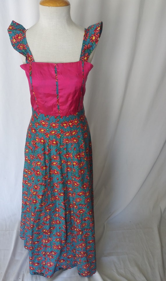 Vintage pink and blue dress - image 4