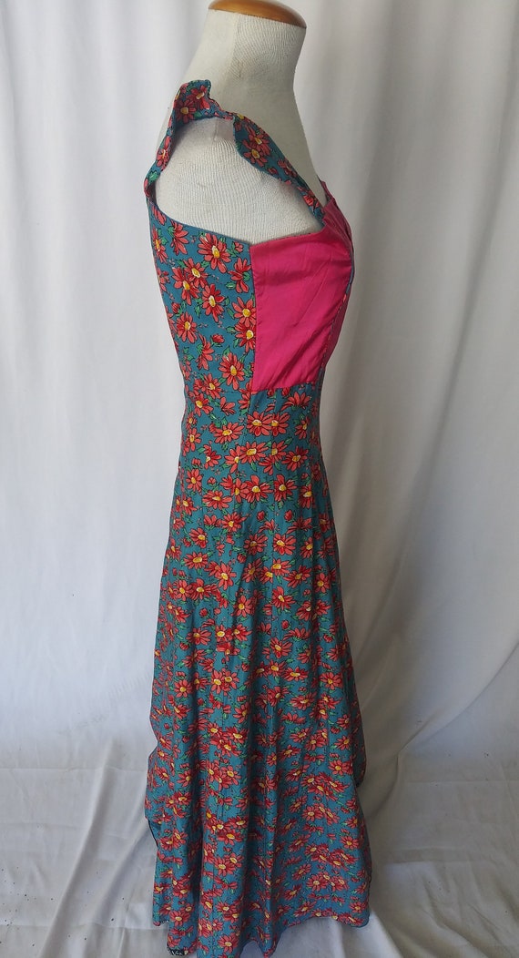 Vintage pink and blue dress - image 6