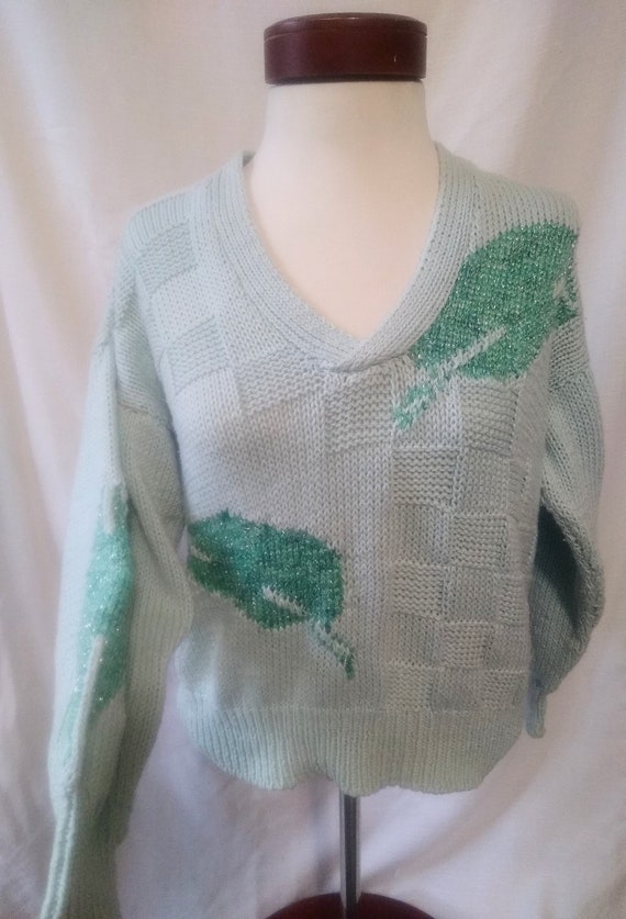 Vintage mint and tropic green sweater