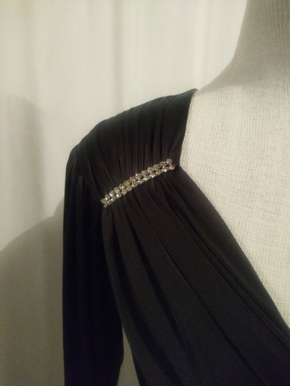 Vintage black and white dress with rhinestones - image 3