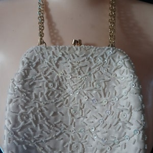 Vintage white beaded bridal purse