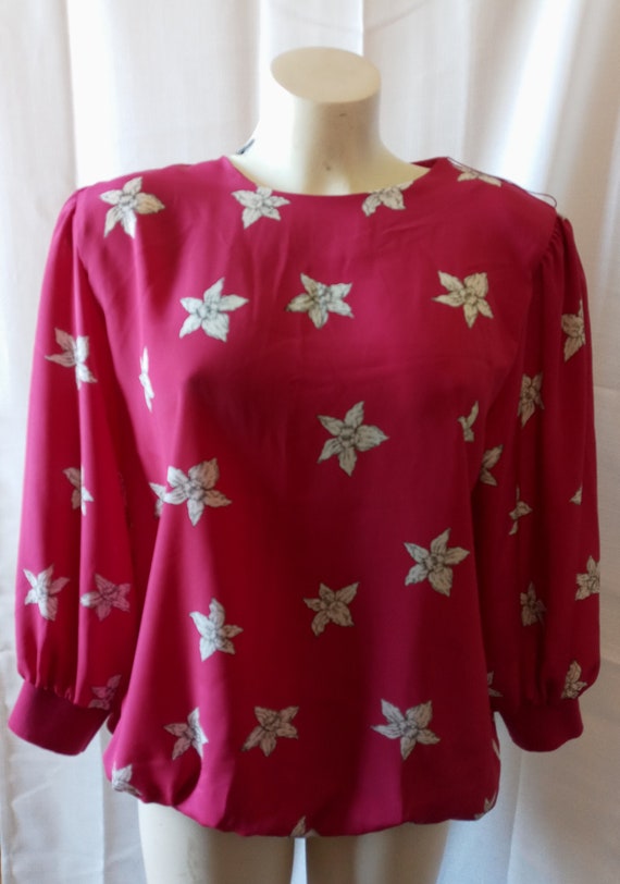 Vintage fuchsia floral blouse