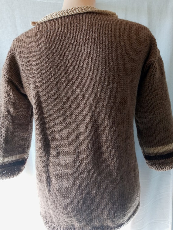 Vintage brown multi striped sweater - image 9