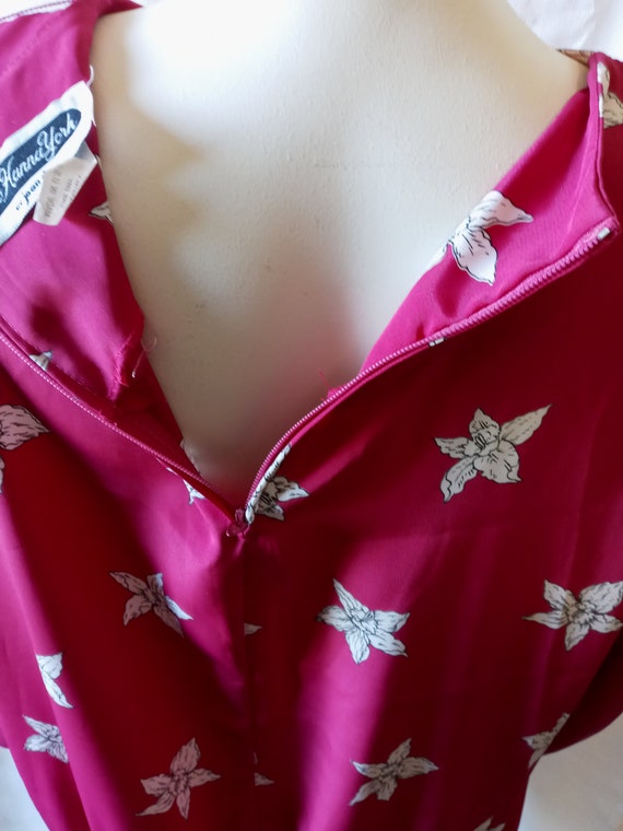 Vintage fuchsia floral blouse - image 8