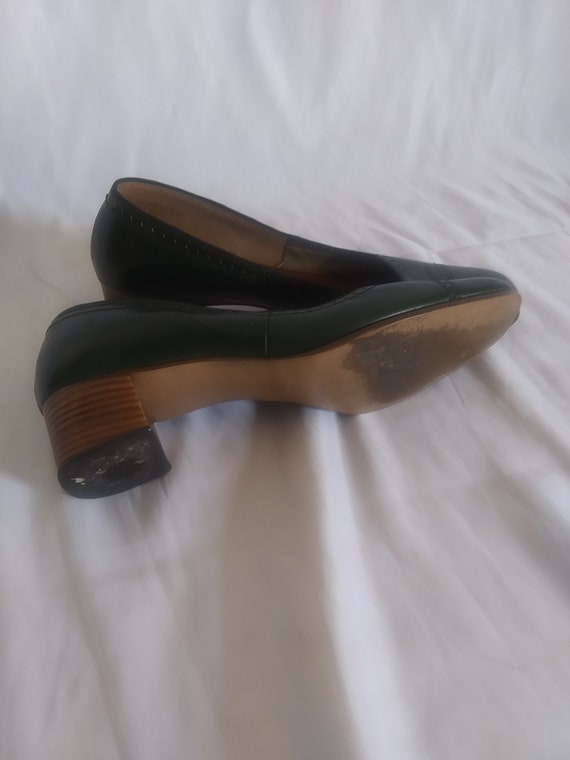 Vintage green chunky heeled shoes - image 4