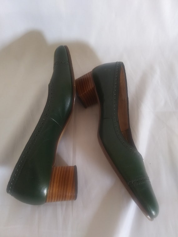 Vintage green chunky heeled shoes - image 1