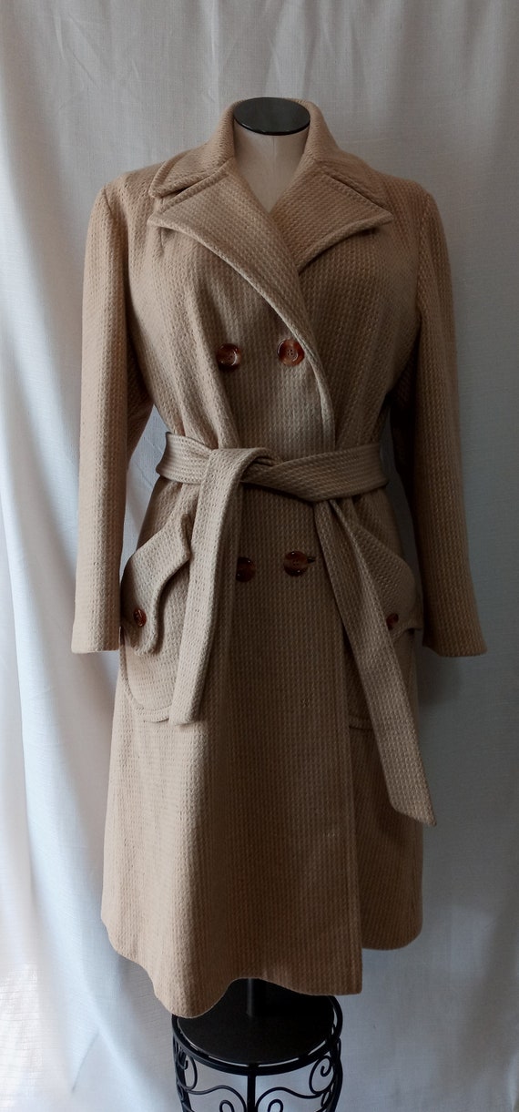 Vintage tan and white trench Coat - image 3