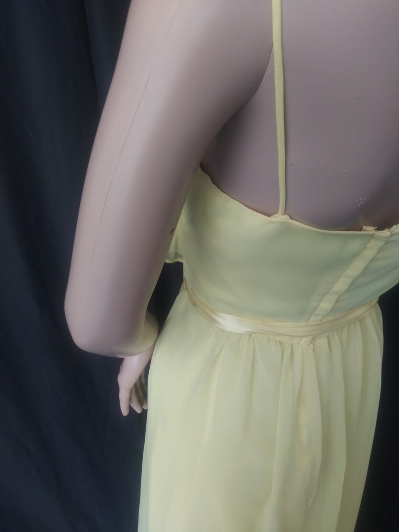 Vintage yellow dress with ruffles image 6