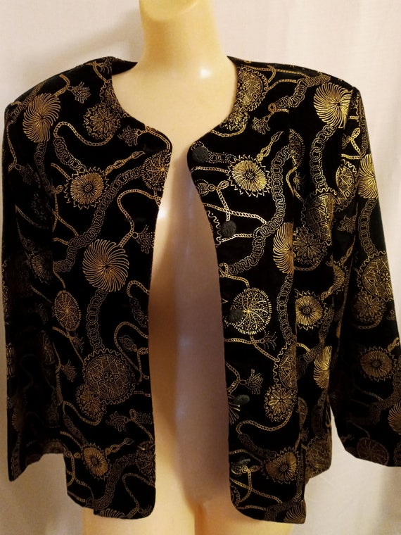 Vintage black and gold multi jacket - image 4