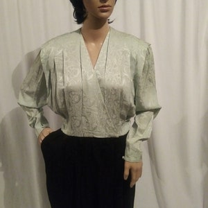 Vintage mint green and black jumpsuit