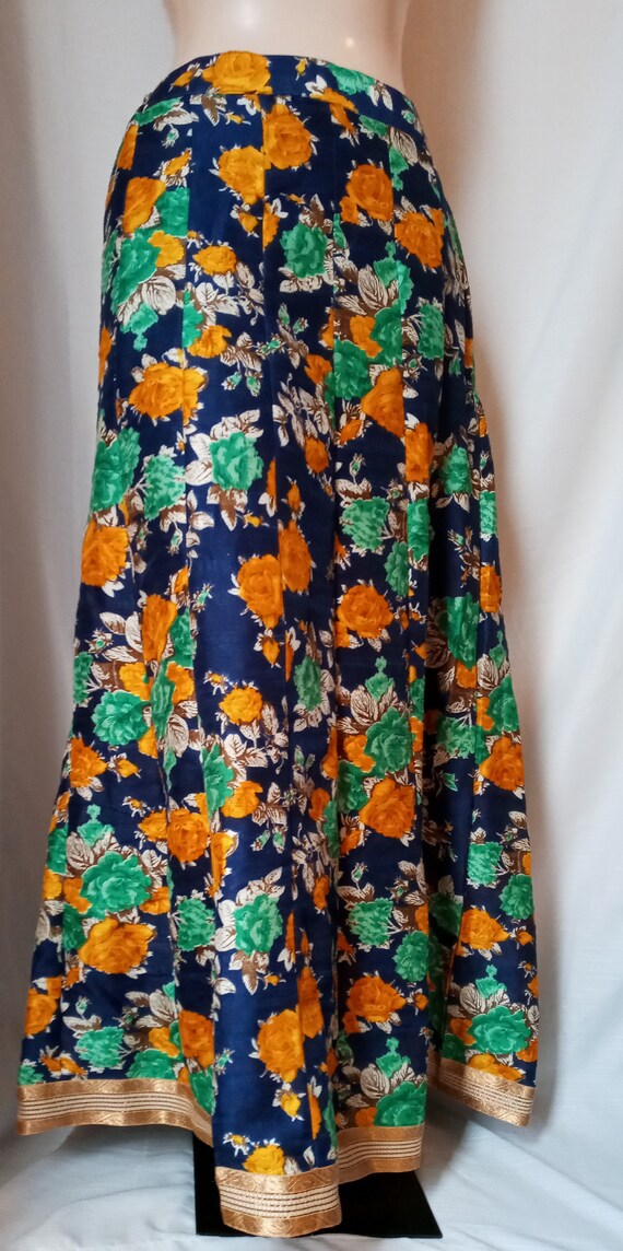 Vintage blue and saffron yellow skirt