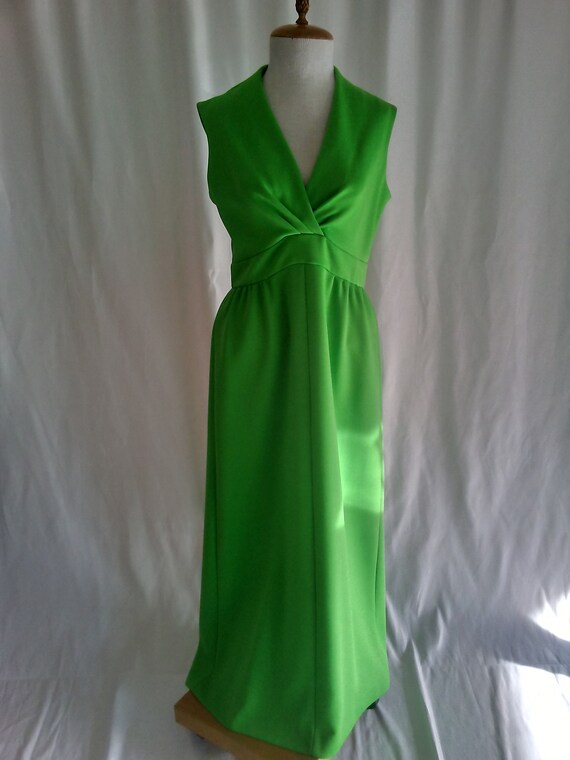 Vintage spring green sleeveless dress - image 2