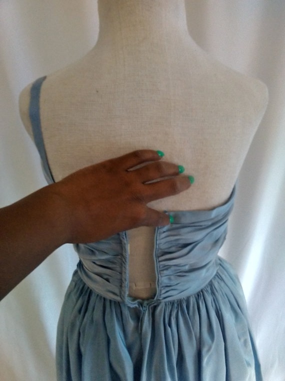 Vintage ice blue iridescent gown - image 4