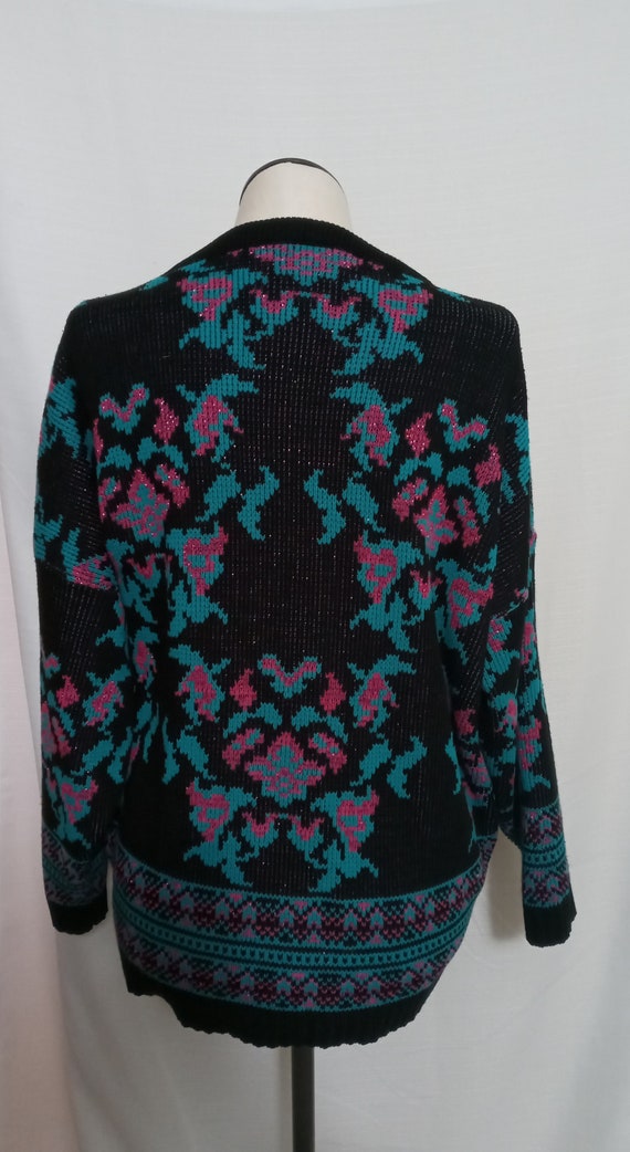 Vintage black, green and pink sweater - image 5