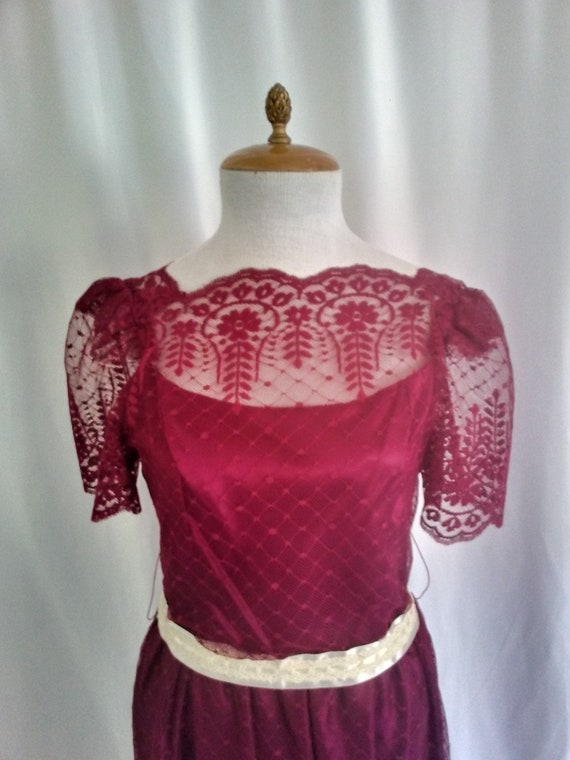 Vintage wine lace dress