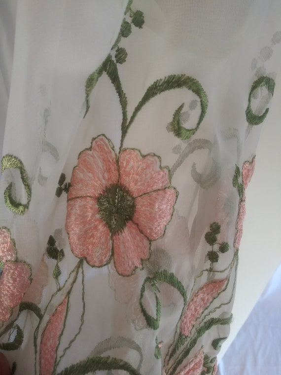 Cream Embroidered tered Gown main image 1