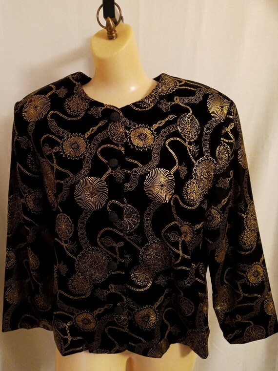 Vintage black and gold multi jacket - image 3