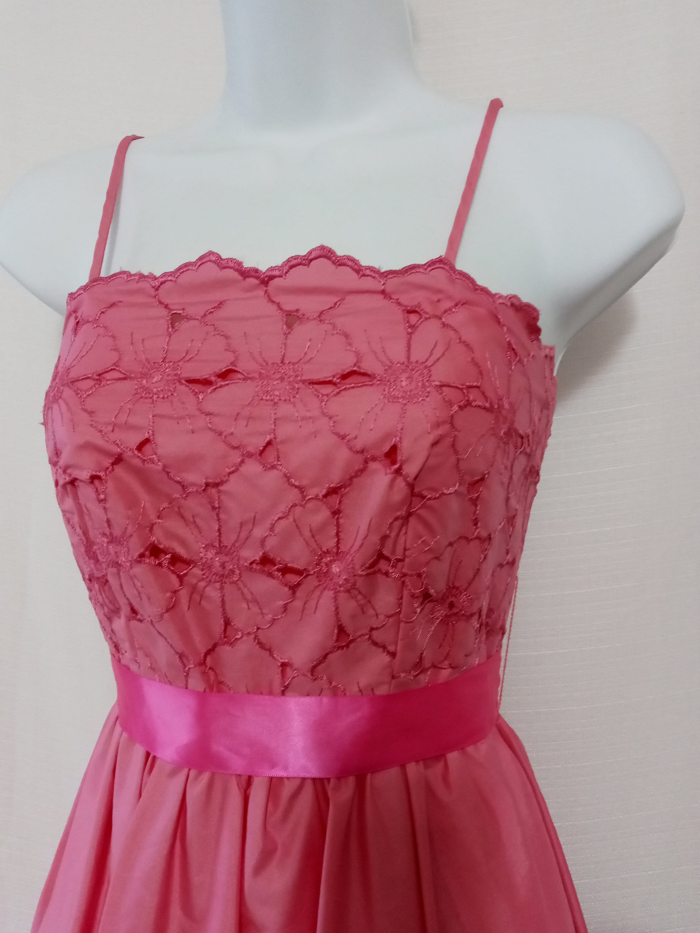 bubblegum pink prom dress Size 3 Worn Once open back Bubblegum Pink Satin Long Dress