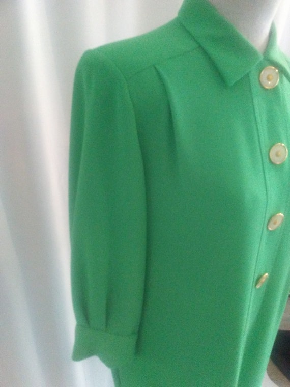 Vintage kelly green shift dress - image 2