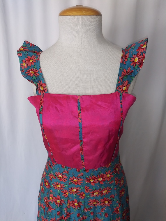 Vintage pink and blue dress - image 1