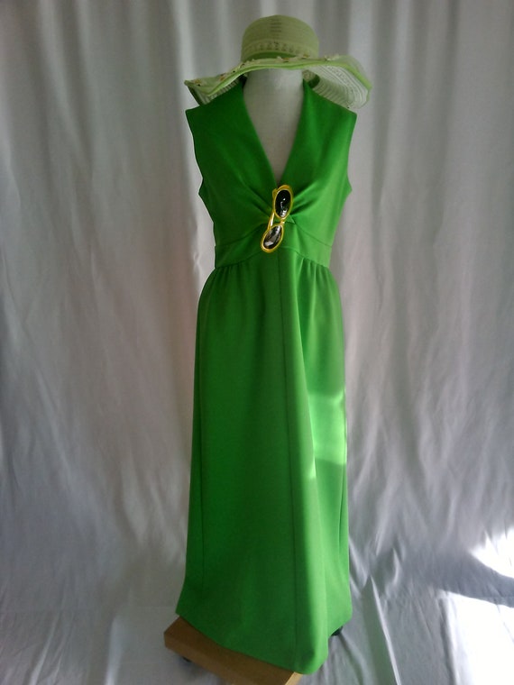 Vintage spring green sleeveless dress - image 3