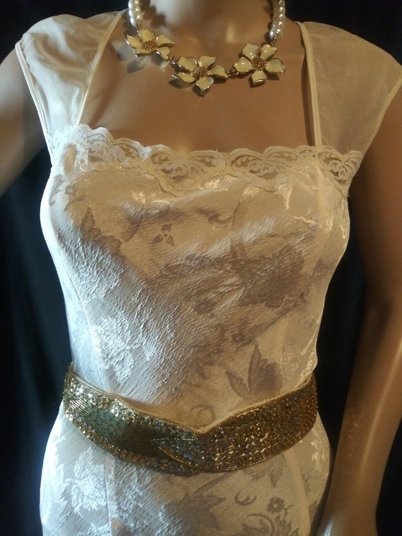 vintage cream dress slip Gem