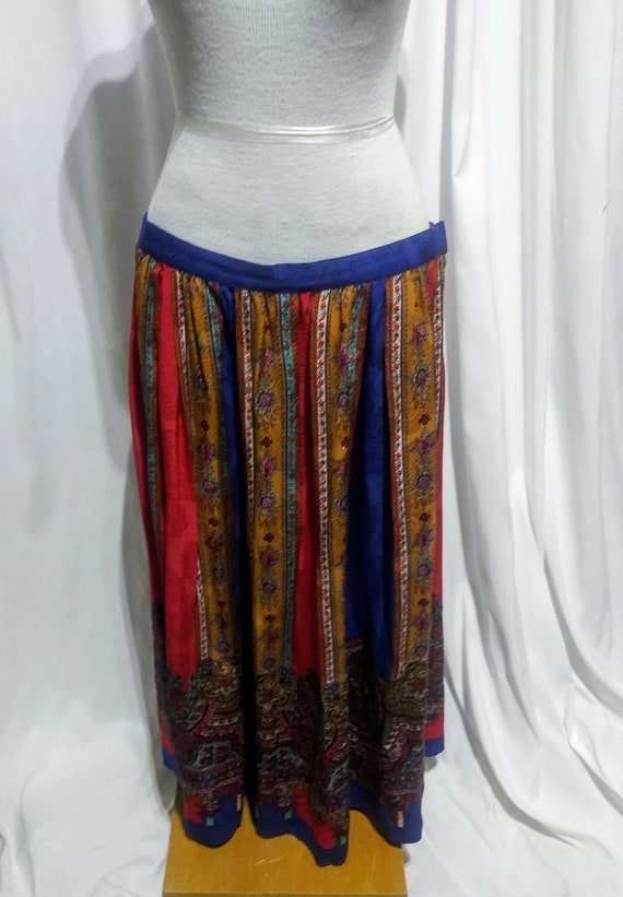 Vintage red, blue and yellow multi skirt