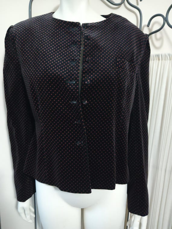 Vintage black patterned jacket - image 2