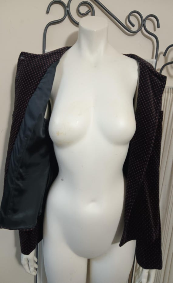 Vintage black patterned jacket - image 3