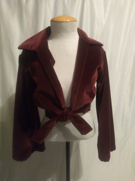 Vintage burgundy front tie jacket