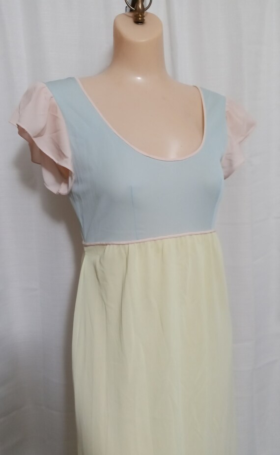 Vintage yellow, blue and pink pastel night gown