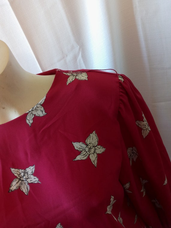 Vintage fuchsia floral blouse - image 4