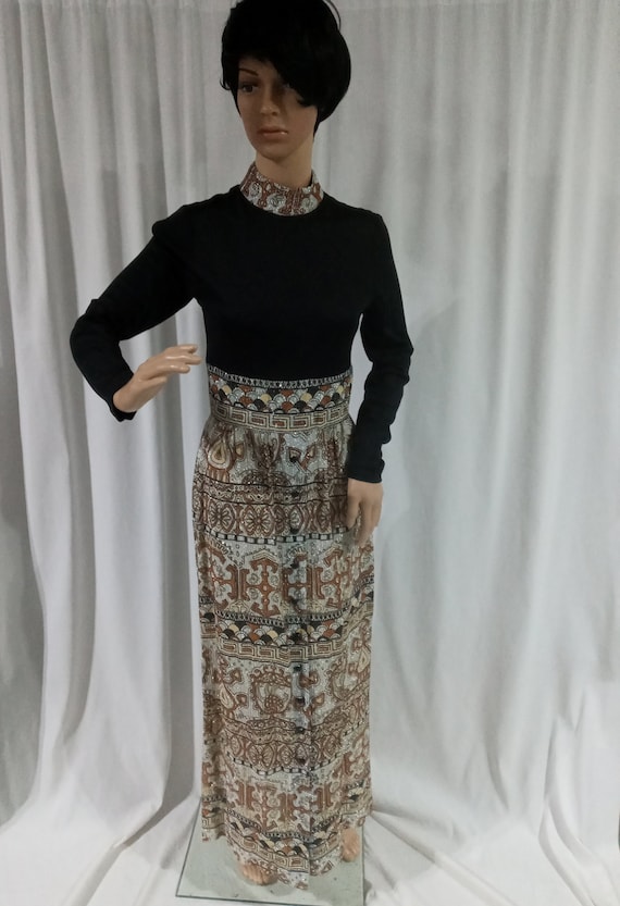 Vintage black, silver and copper lame dress