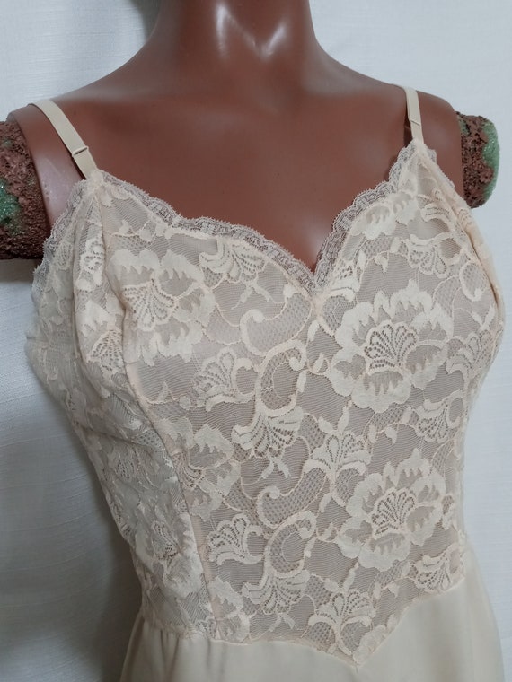 Vintage beige lace night gown