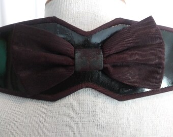 Vintage black bowtie belt