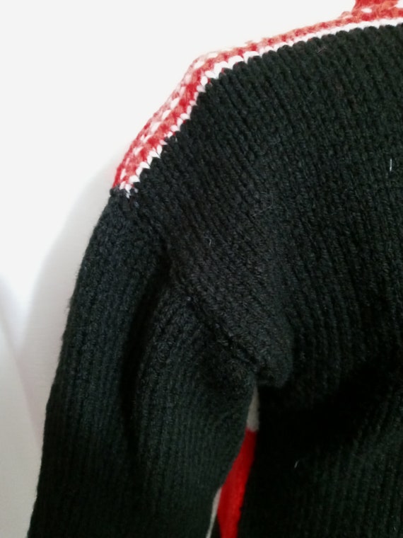 Vintage black, red and white color block sweater - image 8