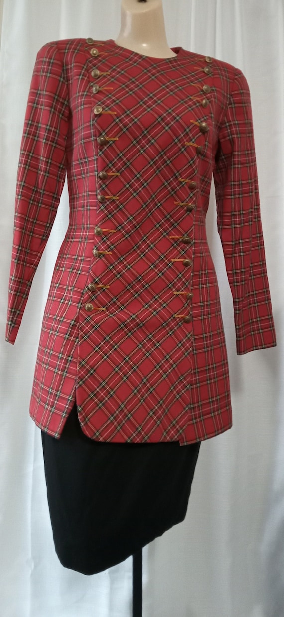 vintage plaid dress red - Gem