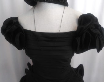 Vintage black ruffled party dress