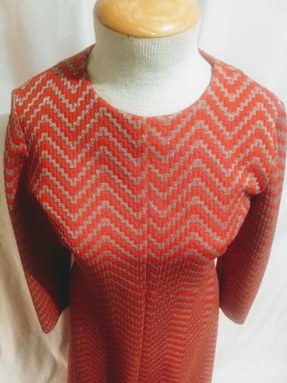 Vintage red zig zag dress - image 2