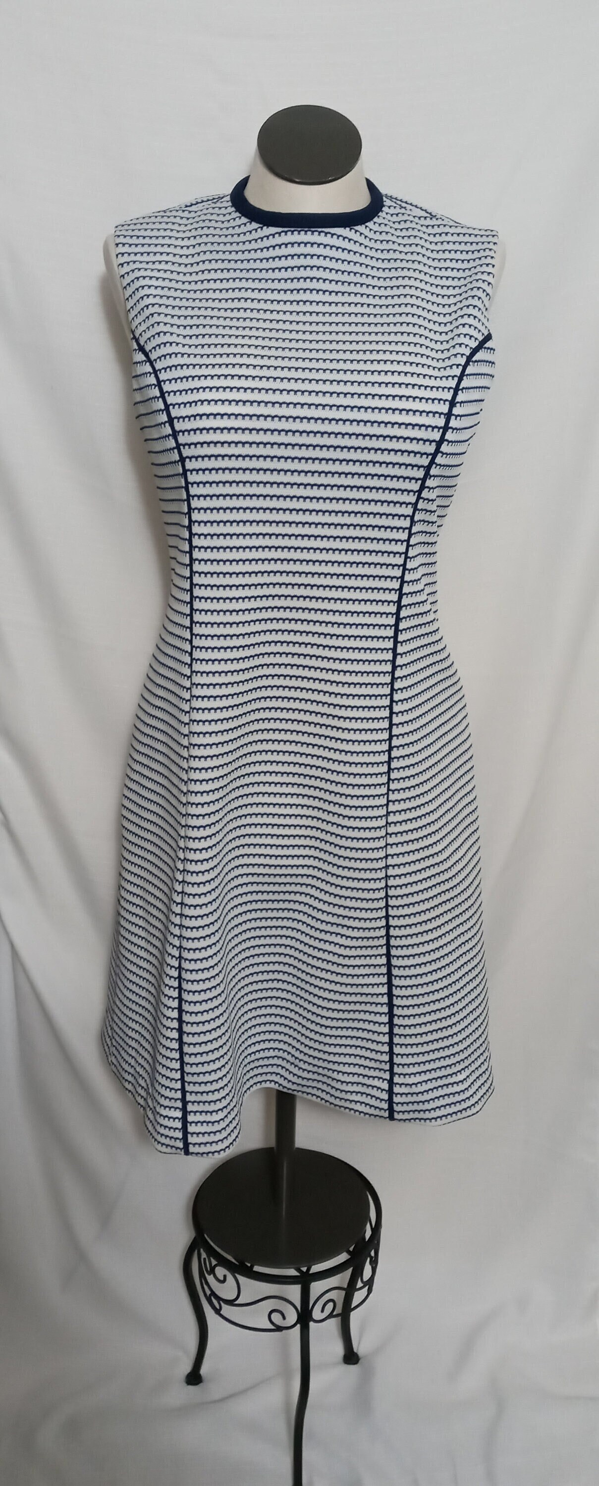 navy blue dress with white jacket Little Navy Dress: Work & Weekend bows & sequins